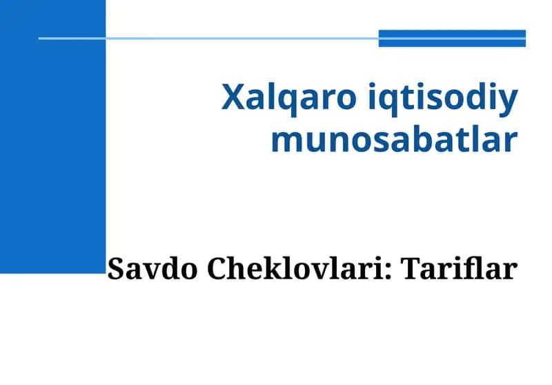 Xalqaro iqtisodiy munosabatlar