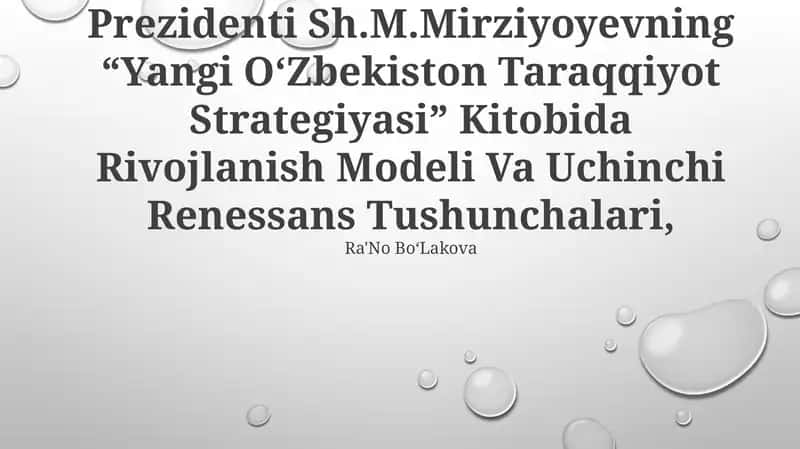 Yangi O‘zbekiston Taraqqiyot Strategiyasi