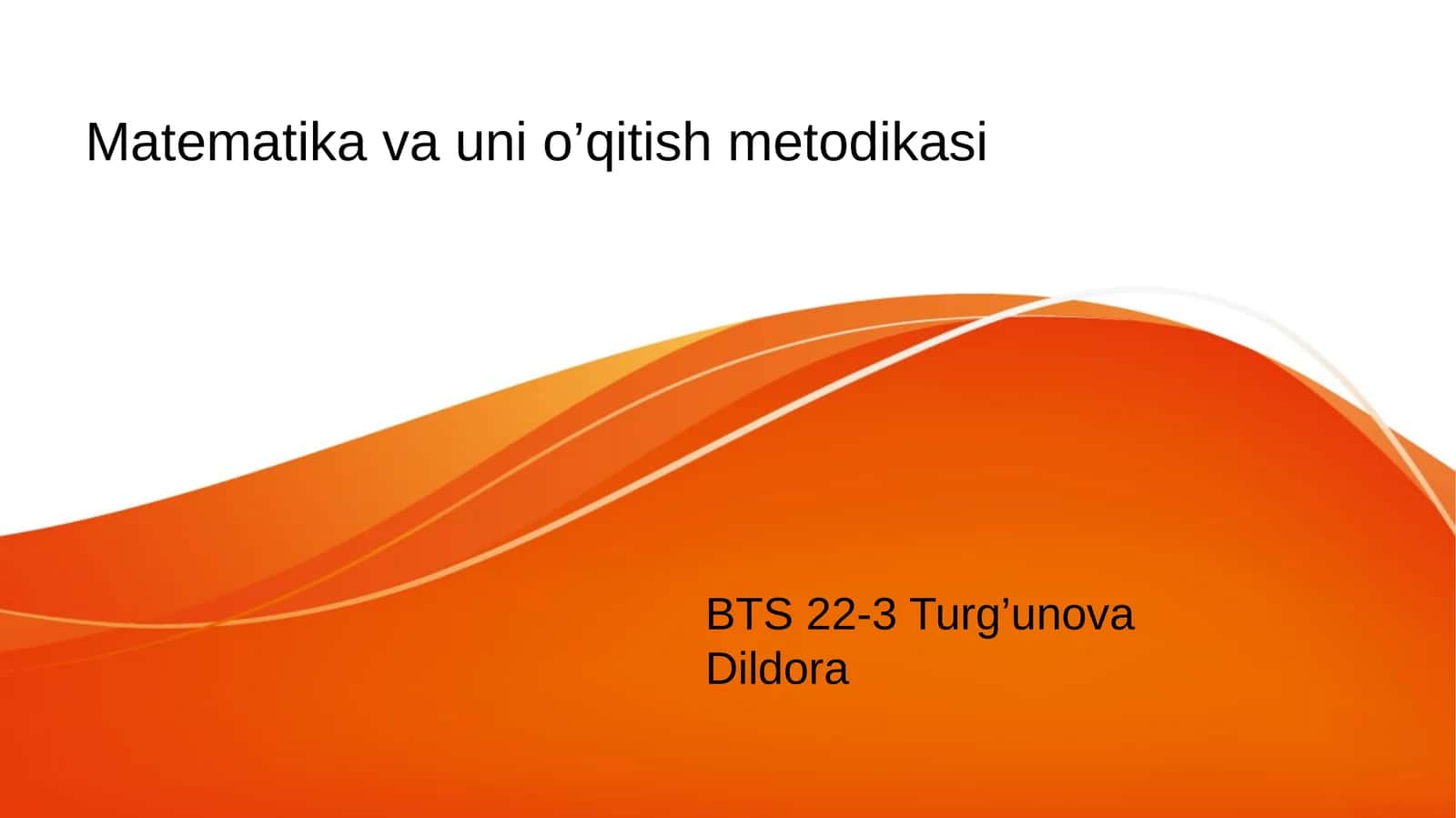 Tenglama va uni yechishga o’rgatish
