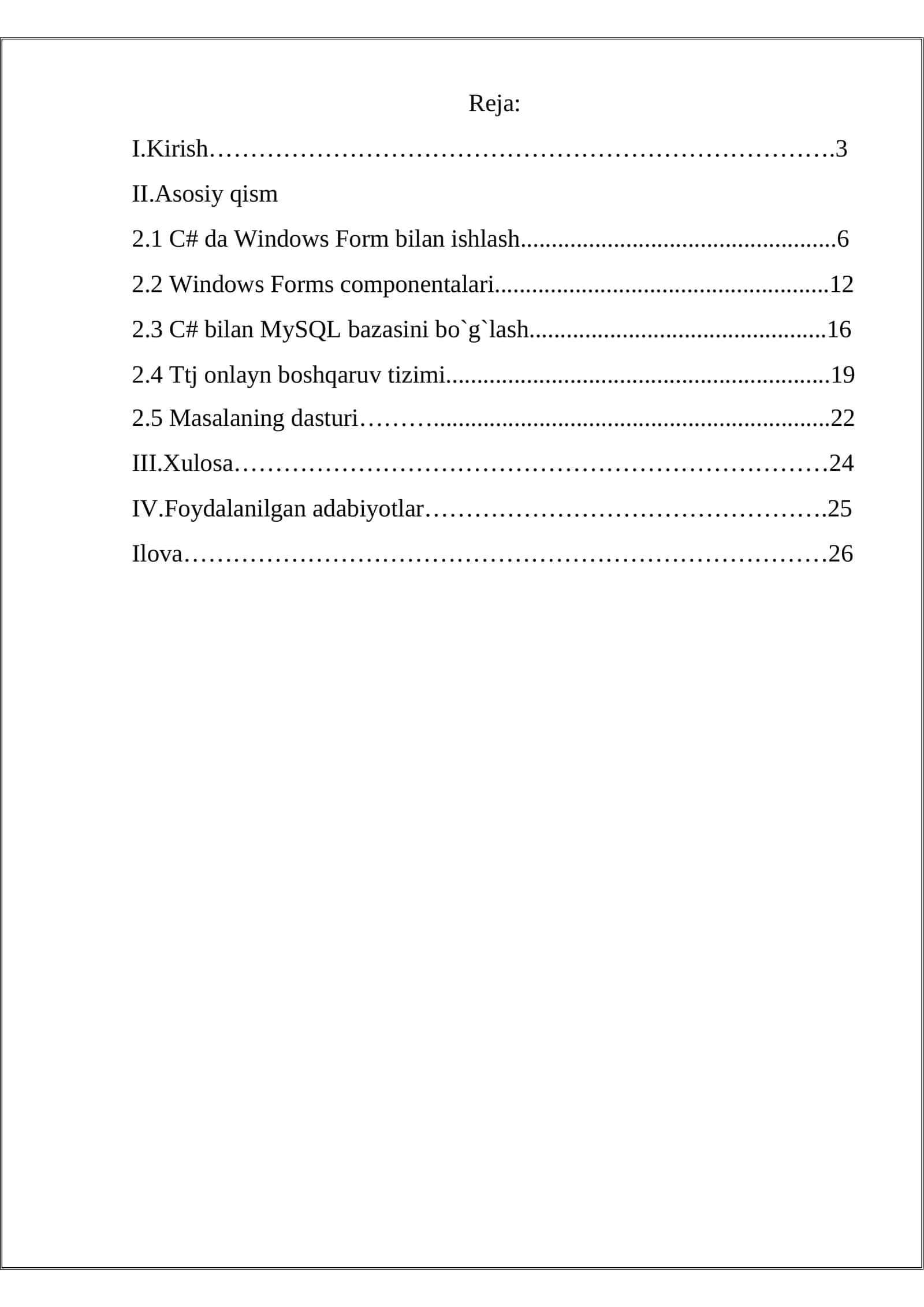 C# da Windows Form bilan ishlash