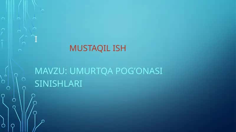Umurtqa Pog’onasi sinishlari