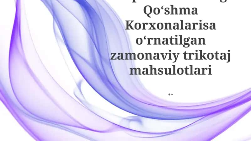Zamonaviy trikotaj mahsulotlari