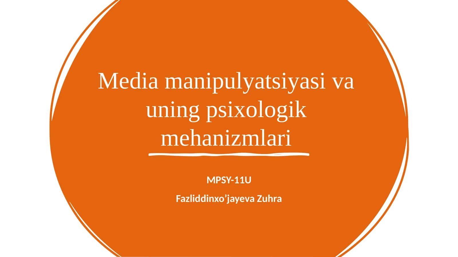 Media manipulyatsiyasi va uning psixologik mehanizmlari