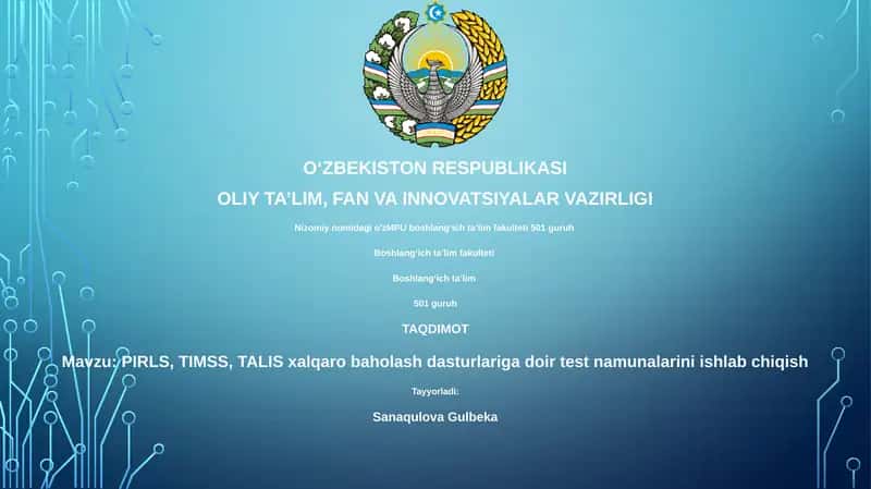 Test namunasi yaratish dasturi