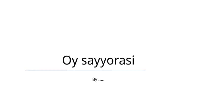 Oy sayyorasi