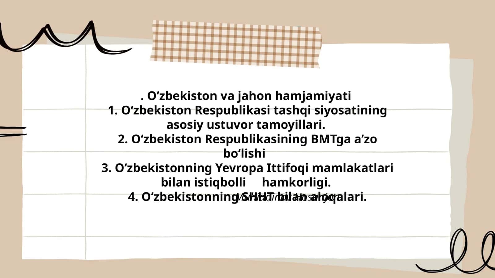 O‘zbekiston va jahon hamjamiyati