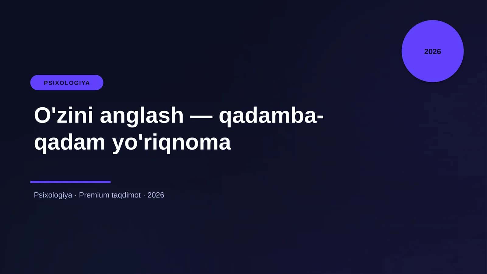O'zini anglash — qadamba-qadam yo'riqnoma