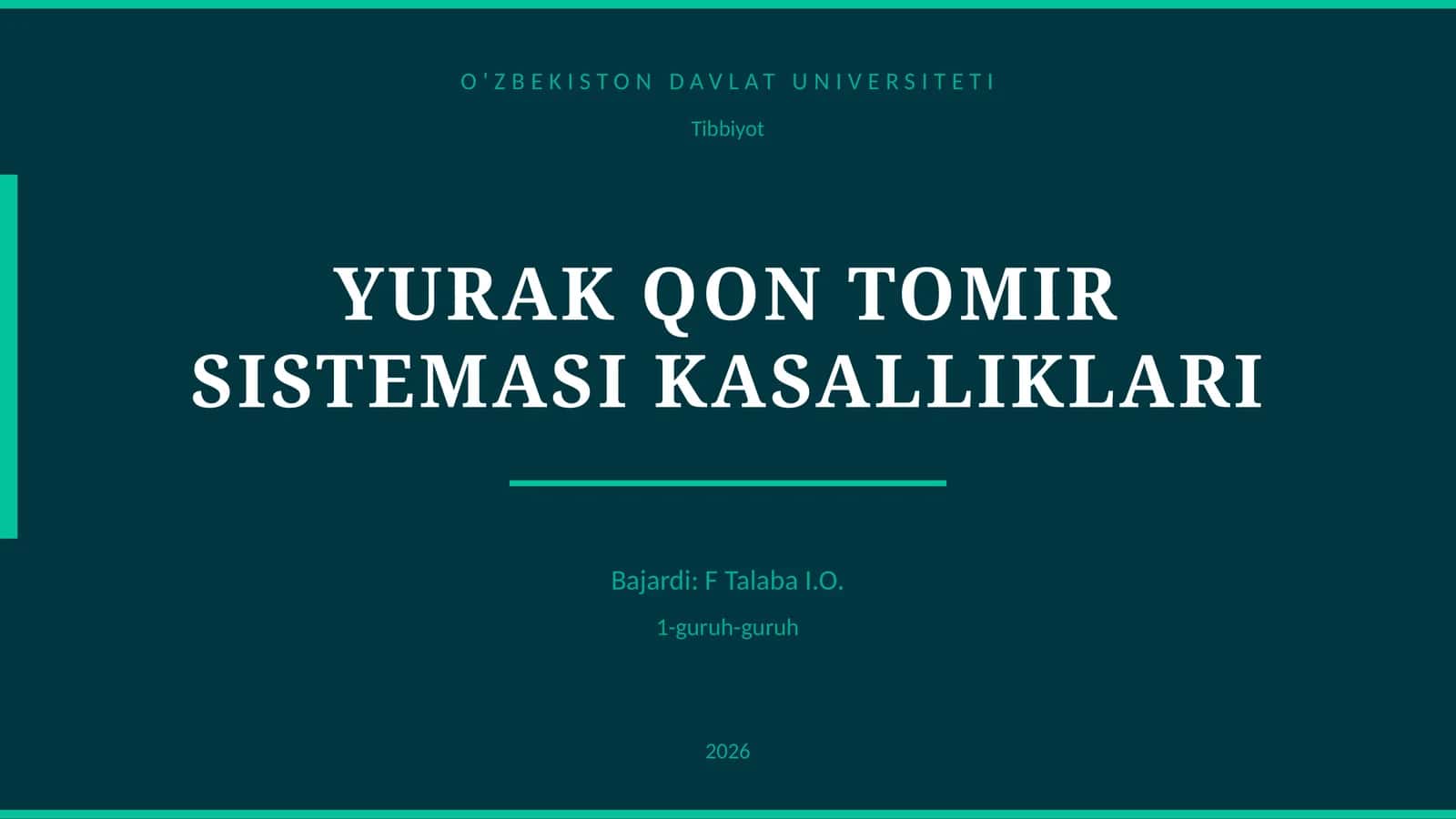 YURAK QON TOMIR SISTEMASI KASALLIKLARI