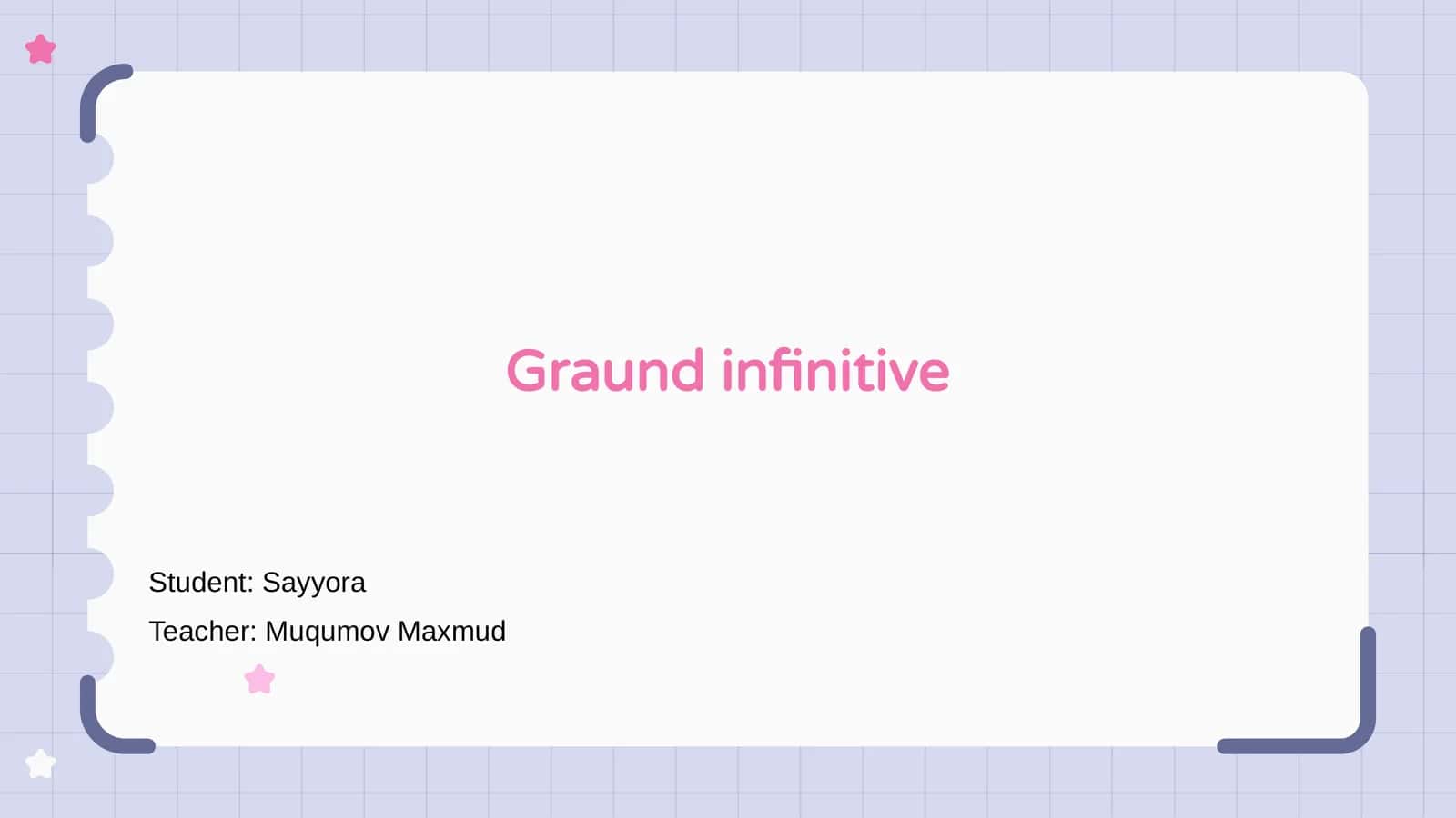 Graund infinitive