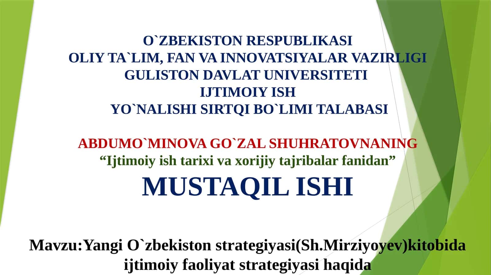 Yangi O`zbekiston strategiyasi (Sh.Mirziyoyev) kitobida ijtimoiy faoliyat strategiyasi haqida