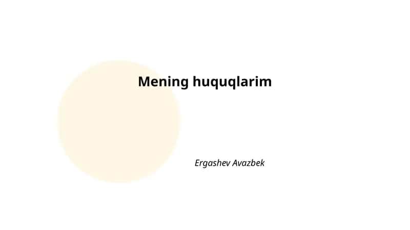 Mening huquqlarim