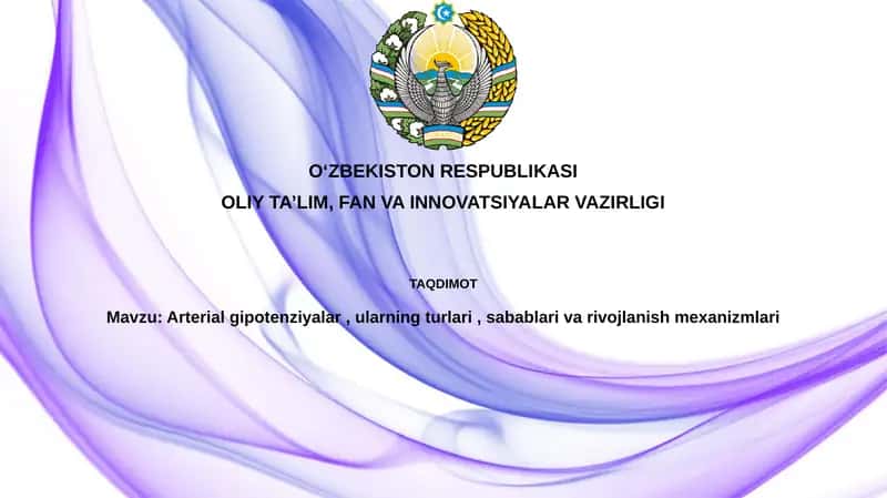 Arterial gipotenziya: ta'rifi va ahamiyati