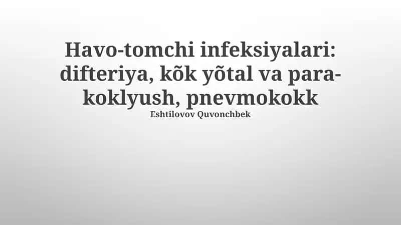 Havo-tomchi infeksiyalari
