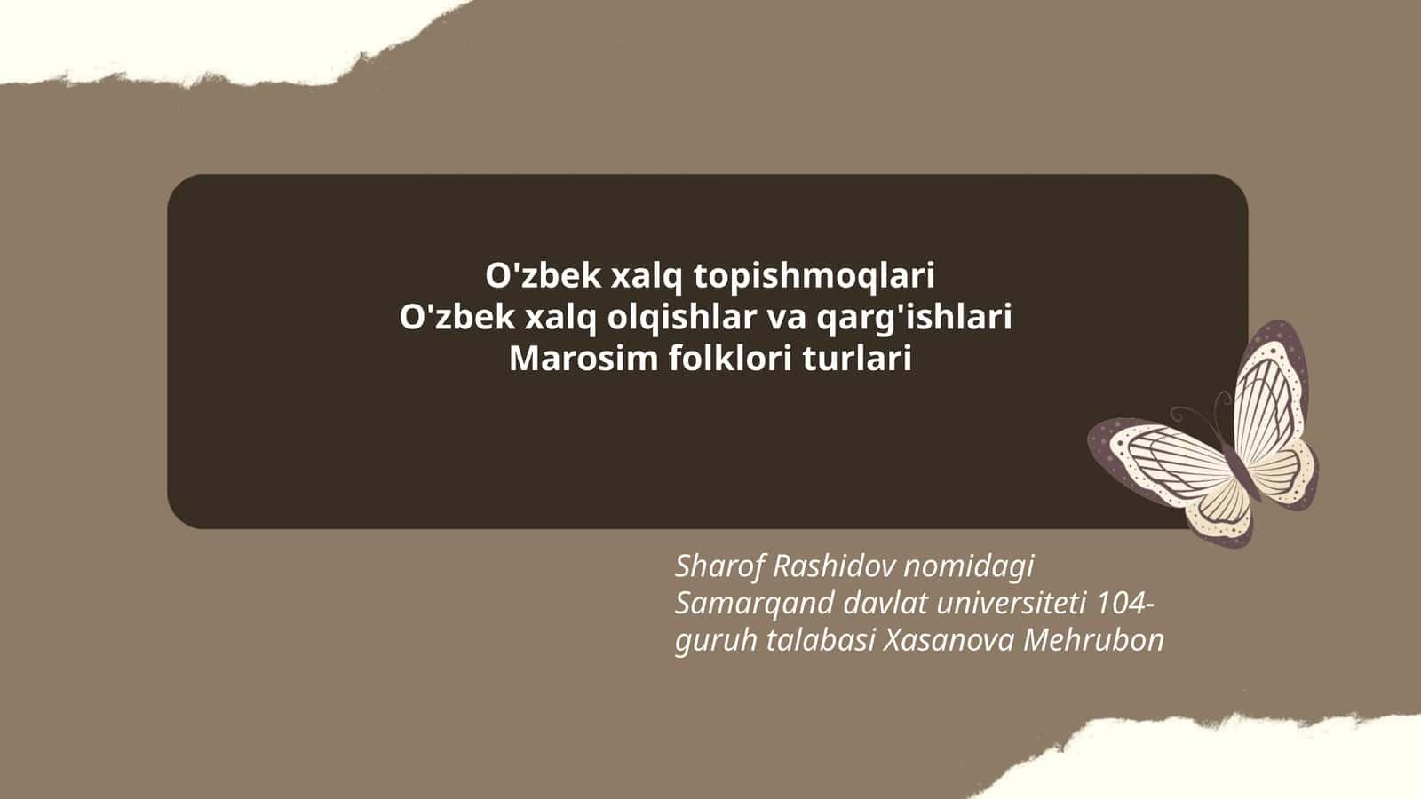 Marosim folklori turlari