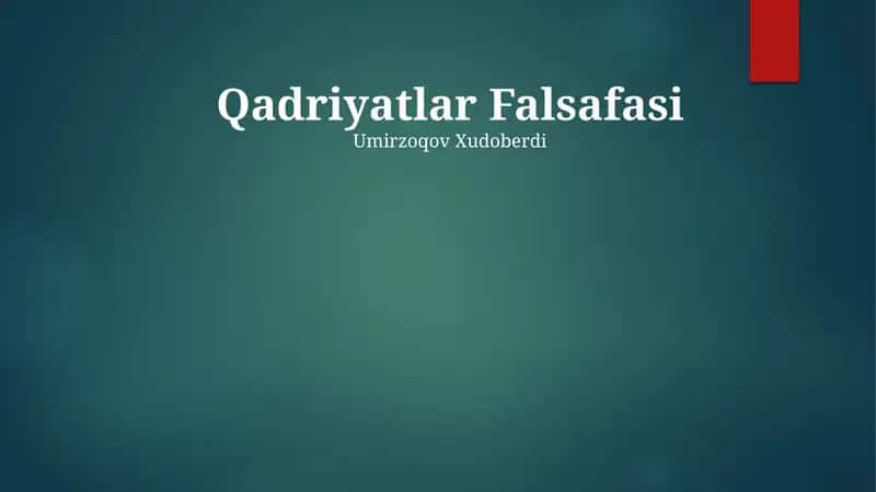 Qadriyatlar Falsafasi