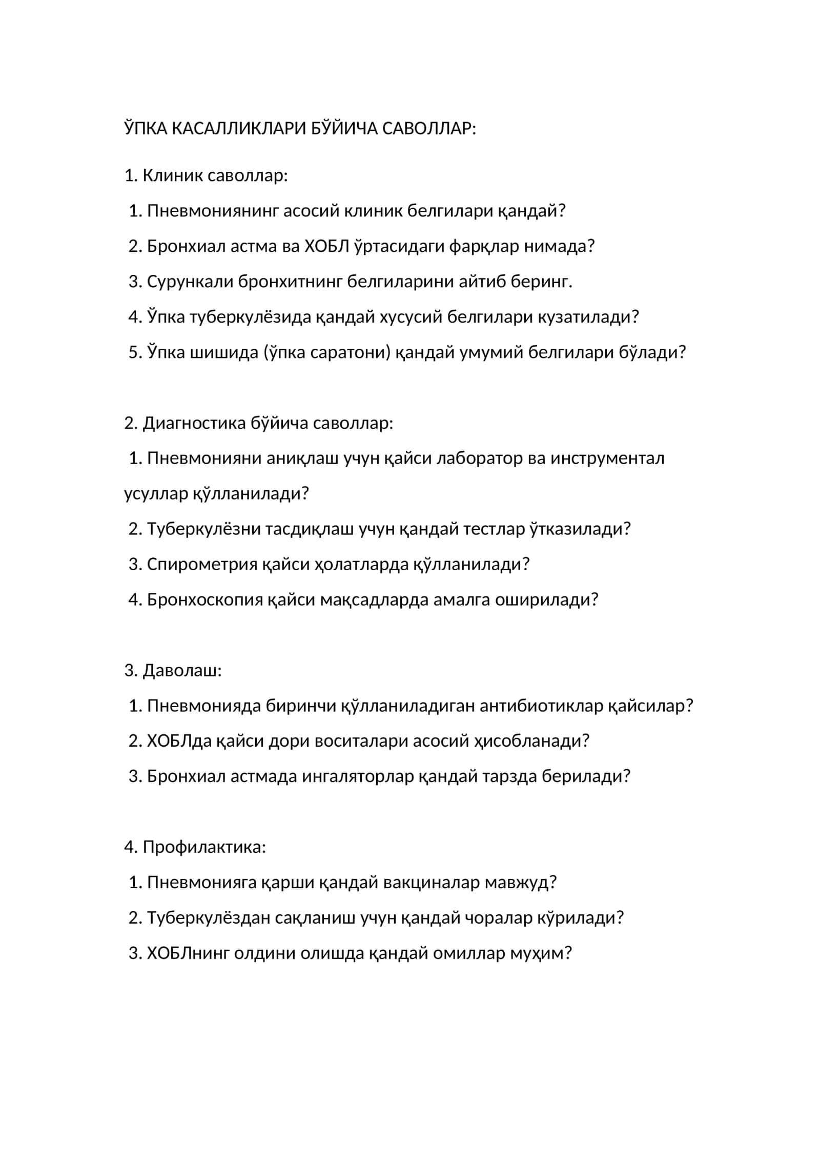 Patan savollar