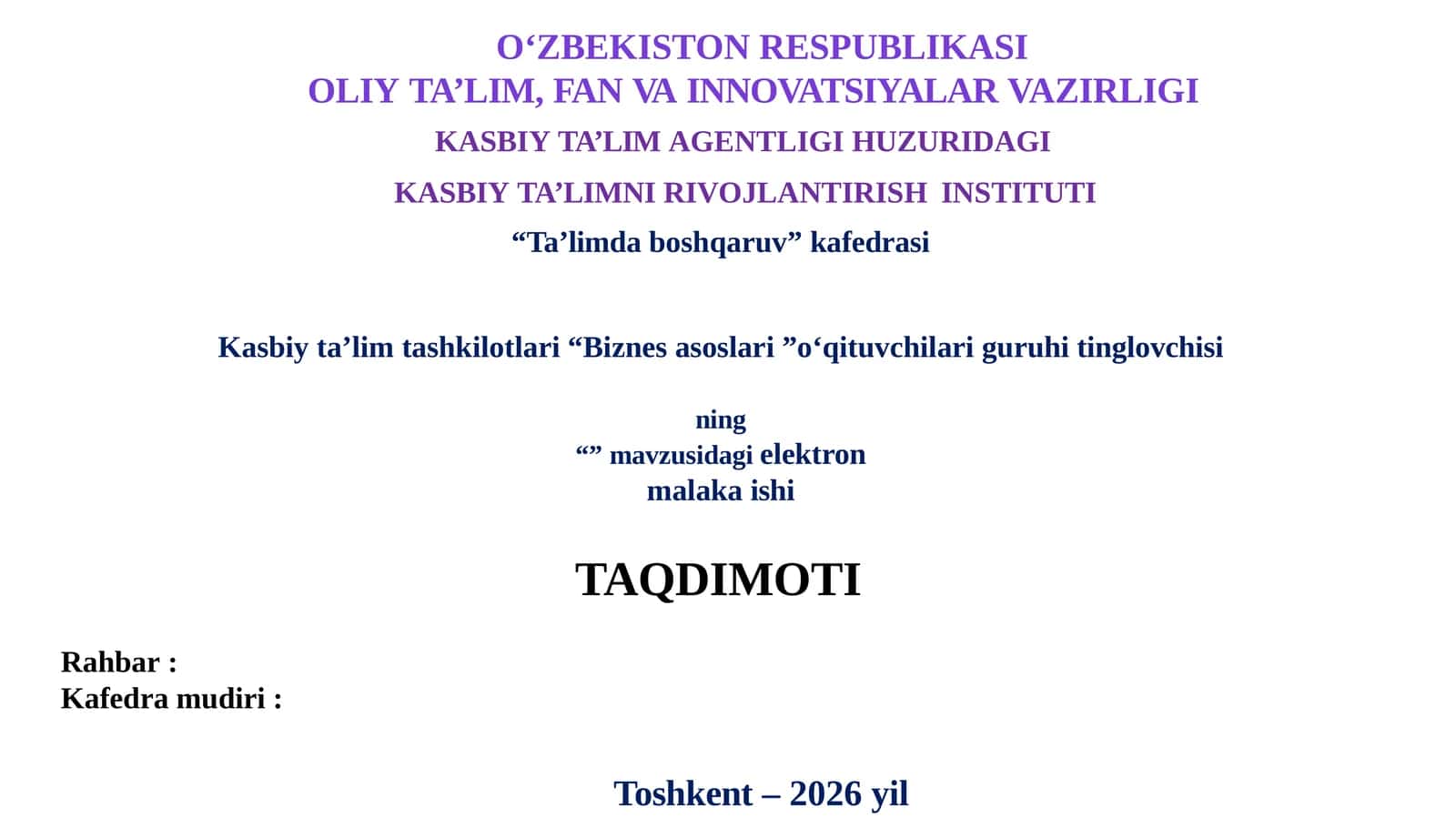 Biznes asoslari