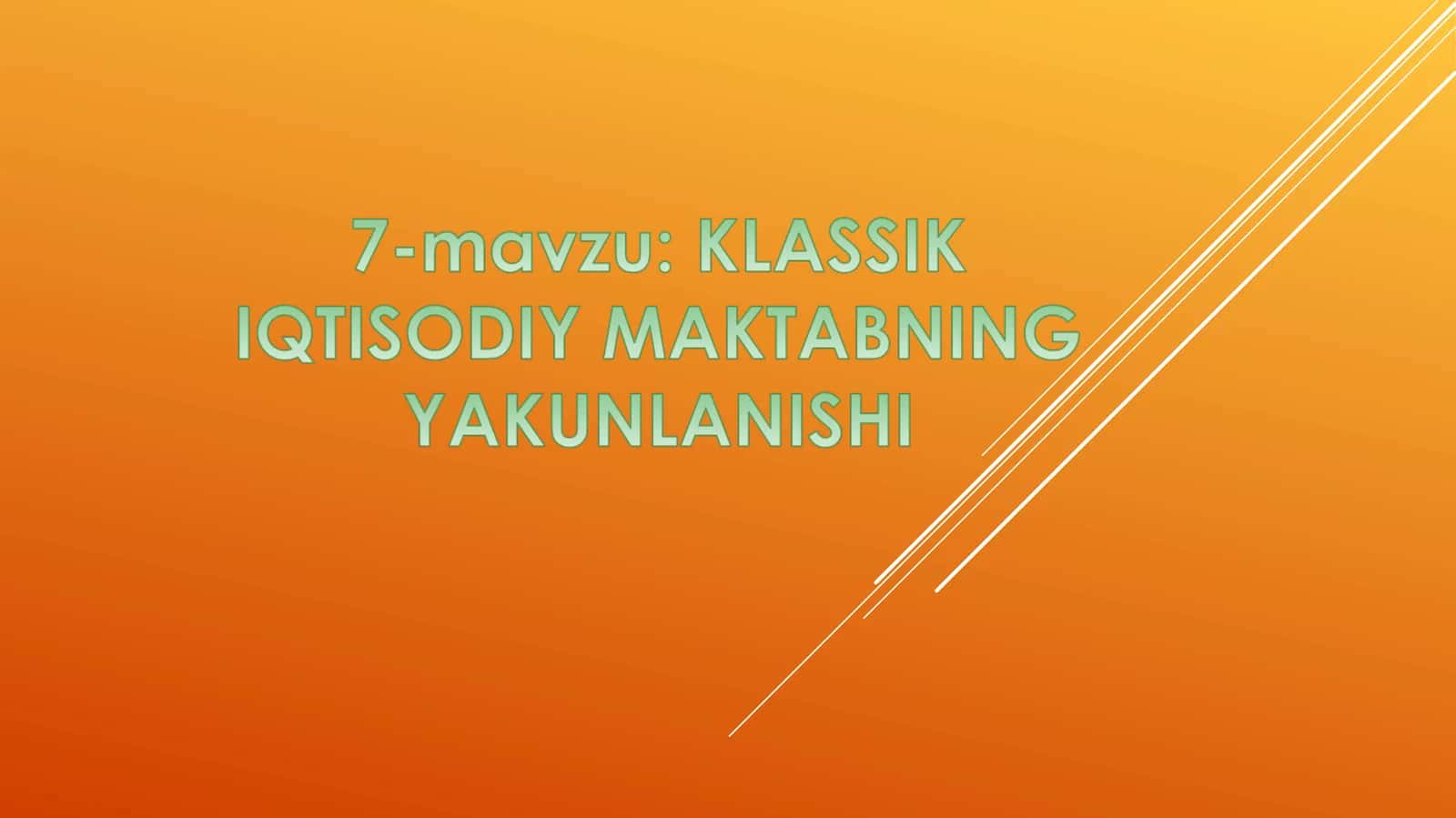 Karl Marksning iqtisodiy ta’limoti