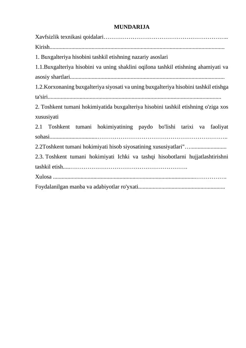 Buxgalteriya hisobini tashkil etishning nazariy asoslari