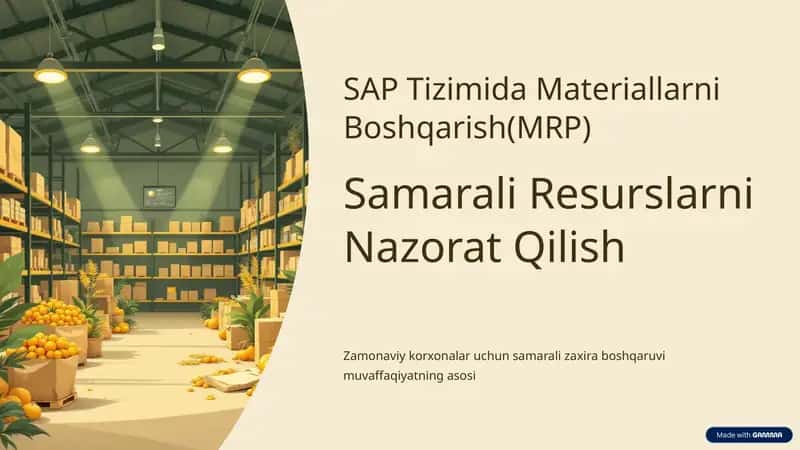 SAPTizimidaMateriallarniBoshqarish(MRP)