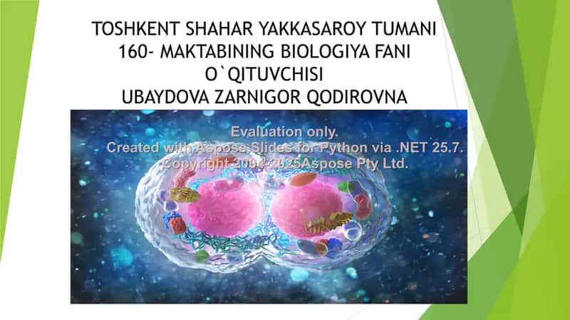 Biologiya fanidan referat: Hujayra sikli
