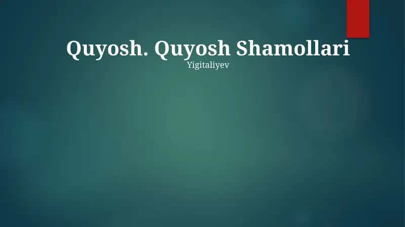 Quyosh Shamollari