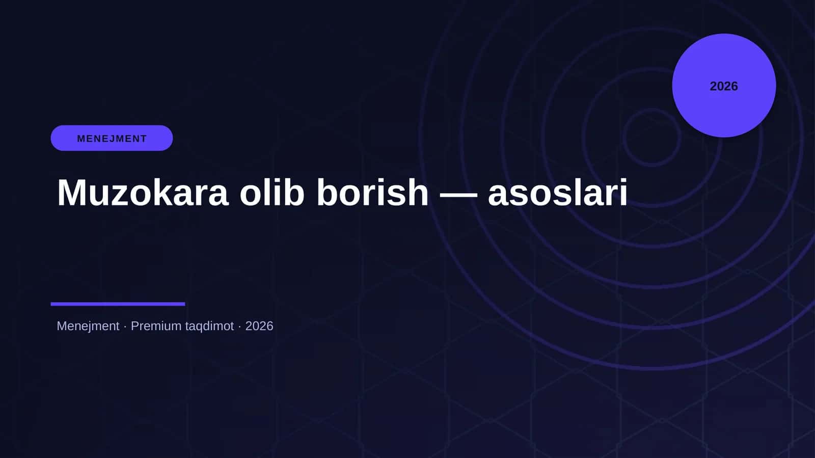Muzokara olib borish — asoslari
