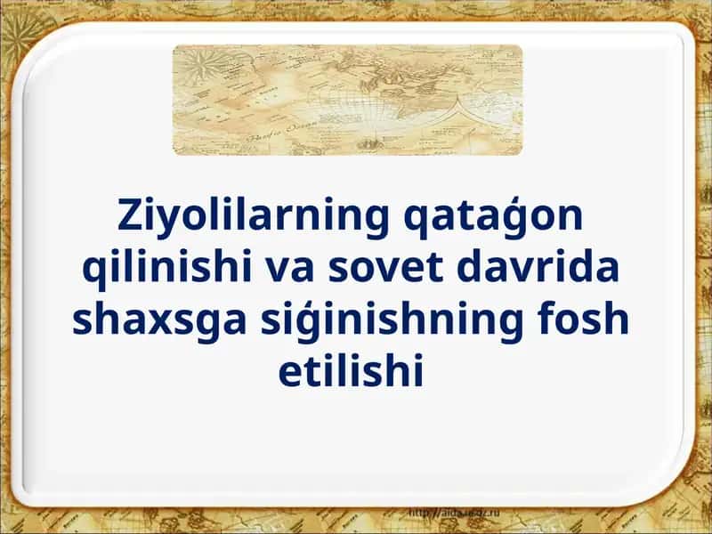 O‘zbekiston ziyolilari qataģon qilinishining yangi bosqichi