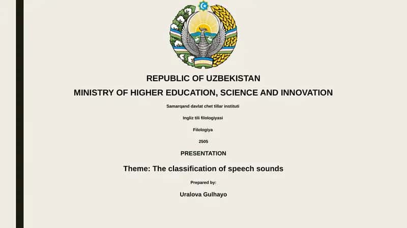 The classification of speech sounds