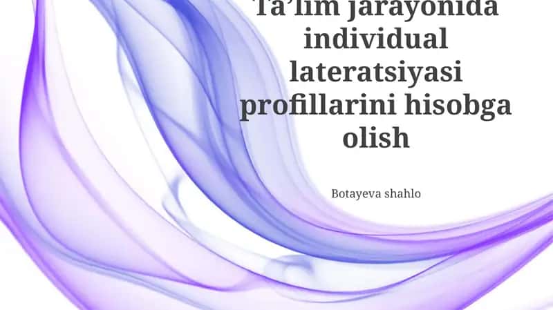 O'rganish Profilini Hisobga Olish