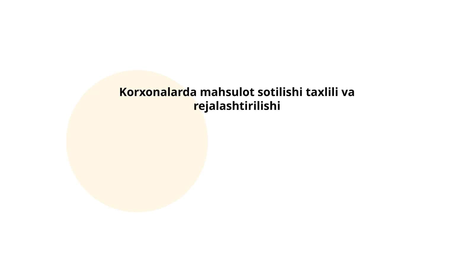 Korxonalarda mahsulot sotilishi taxlili va rejalashtirilishi