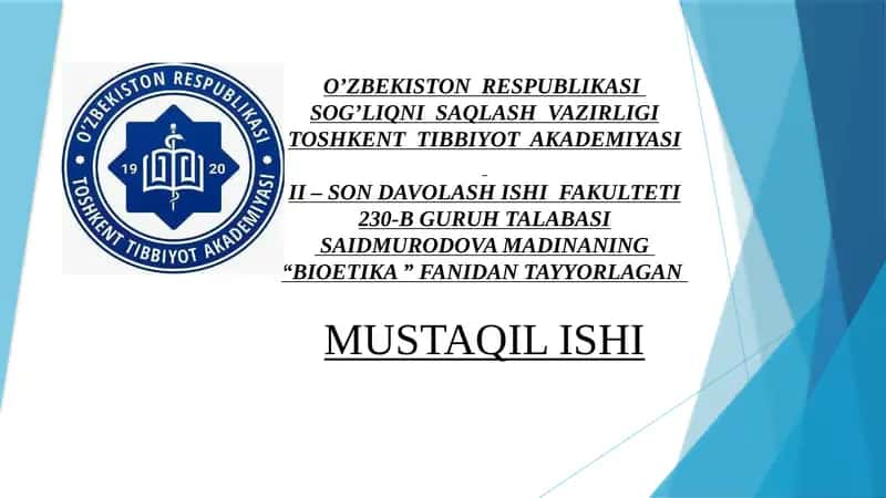 O’ZBEKISTONDA TRANSPLANTATSIYANING ETIK-HUQUQIY JIHATLARI