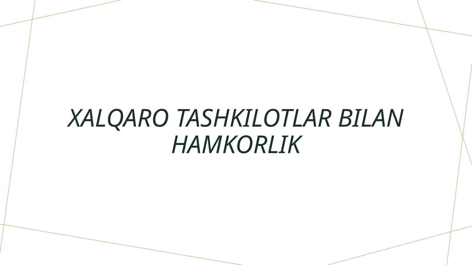 Xalqaro tashkilotlar bilan hamkorlik