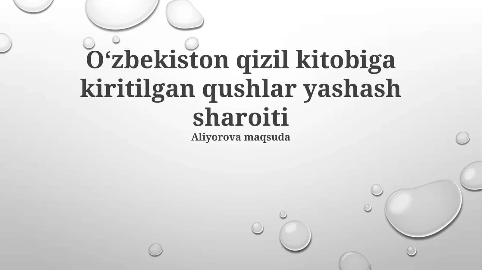 Oʻzbekiston Qizil kitobiga kiritilgan qushlar yashash sharoiti