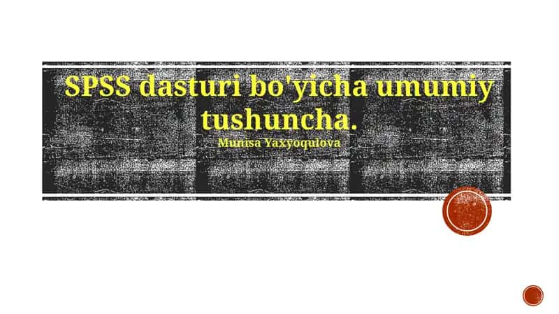 SPSS dasturlari