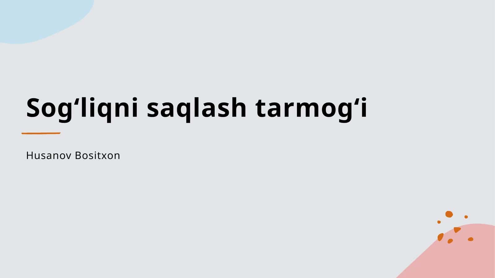 Sogʻliqni saqlash tarmogʻi