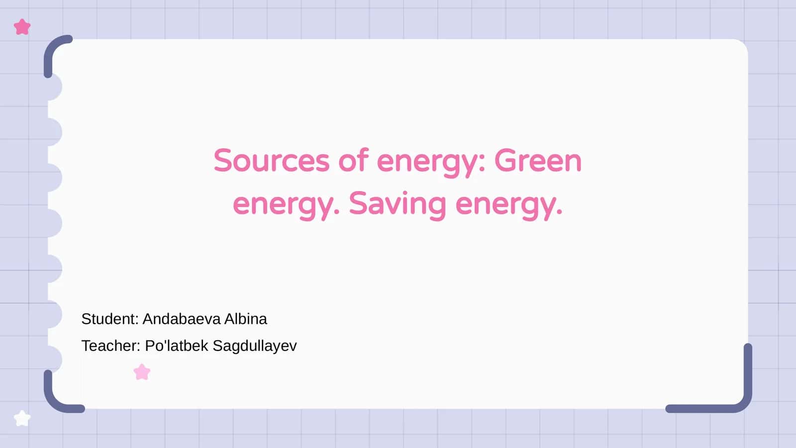 Saving Energy