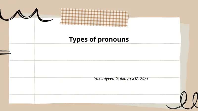 Types of pronouns