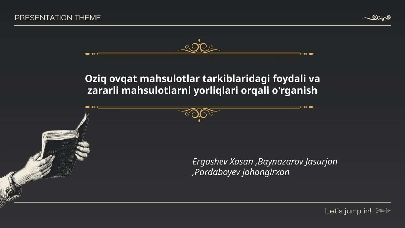 Oziq ovqat mahsulotlar tarkiblaridagi foydali va zararli mahsulotlarni yorliqlari orqali o'rganish