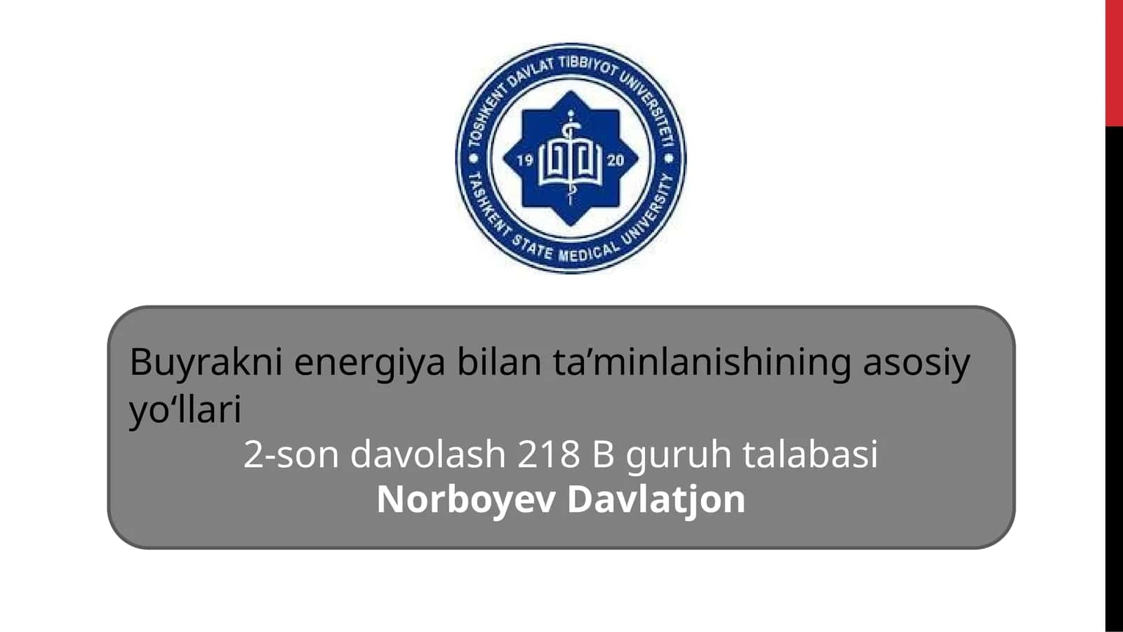 Buyrakni energiya bilan ta’minlanishining asosiy yo‘llari