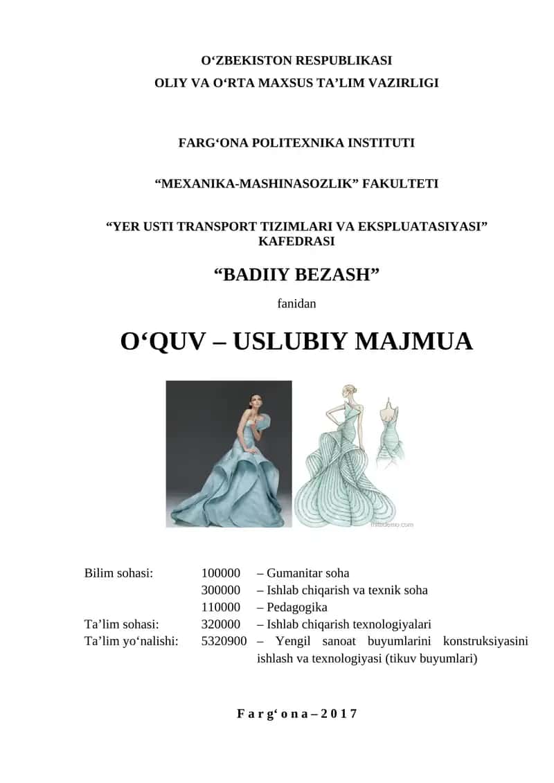 O‘QUV – USLUBIY MAJMUA