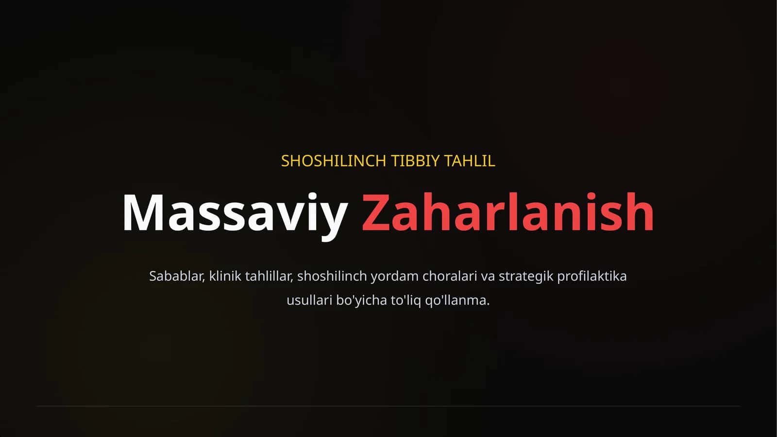 Massaviy zaharlanish