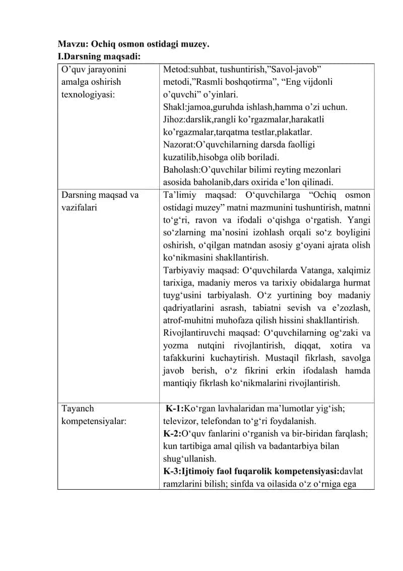 Ochiq osmon ostidagi muzey