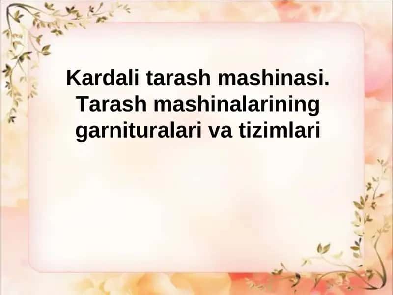 Kаrdаli tarash mashinasi