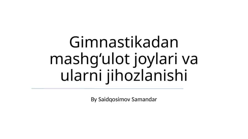 Zarur jihozlar va inventarlar