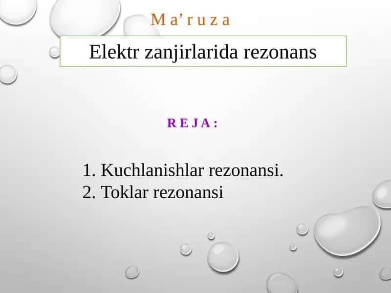 Elektrzanjirlaridarezonans