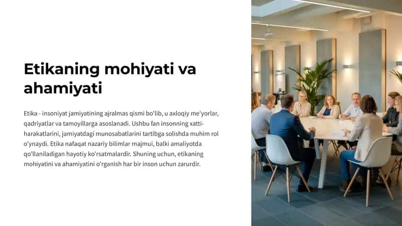 Etikaning mohiyati va ahamiyati