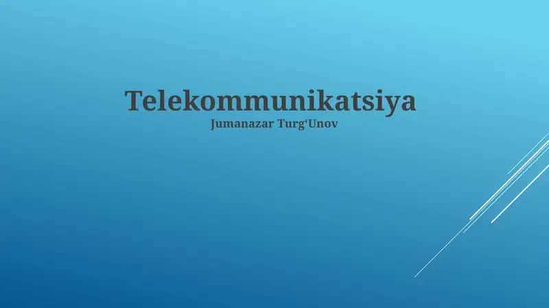 Telekommunikatsiya