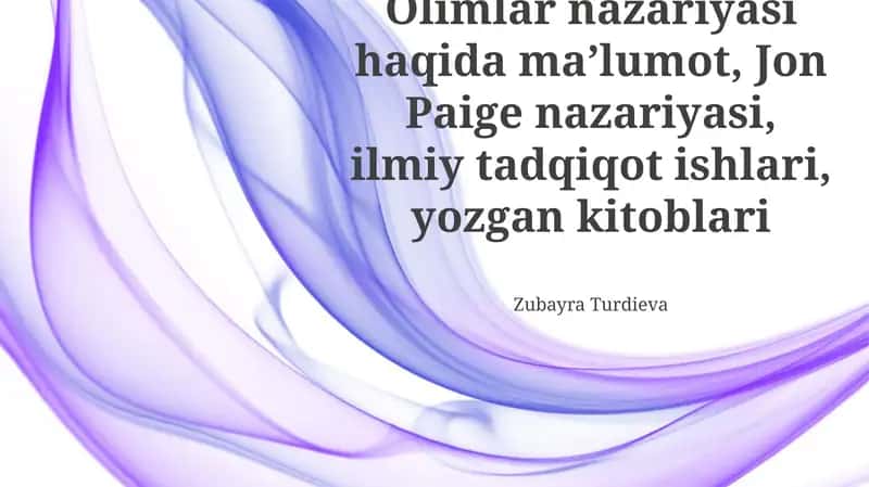 Oligomerlar nazariyasi haqida umumiy ma'lumot