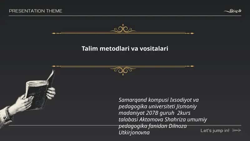 Talim metodlari va vositalari
